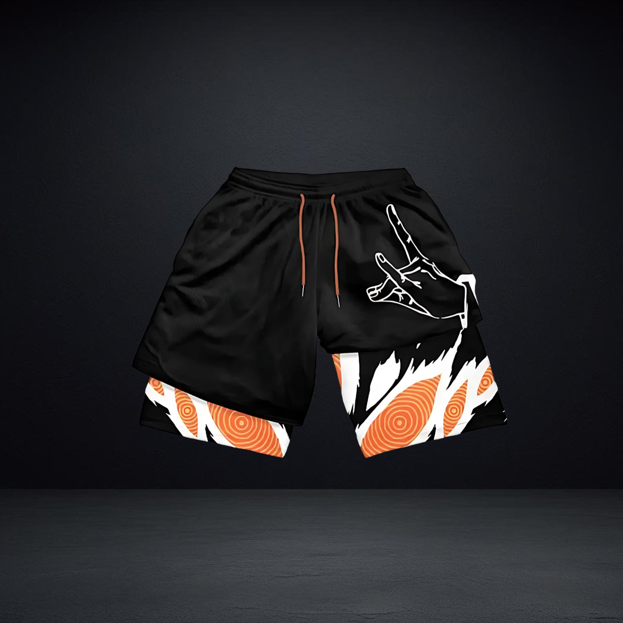 2 in 1 black & white shorts